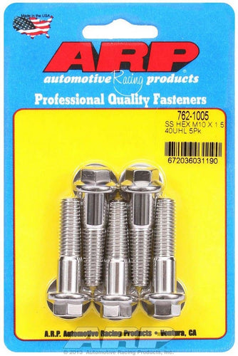 ARP 10mm x1.50x40 SS Hex Bolt Kit 5pk 762-1005