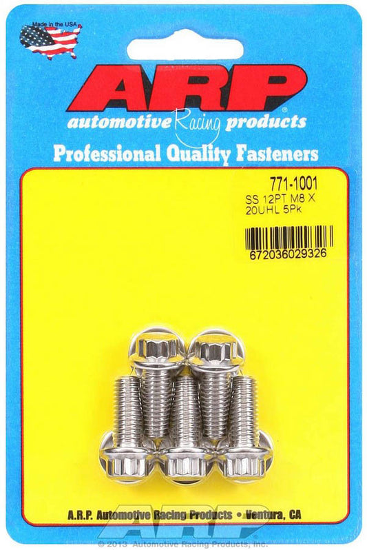 ARP S/S Bolt Kit - 12pt (5) 8mm x 1.25 x 20 771-1001