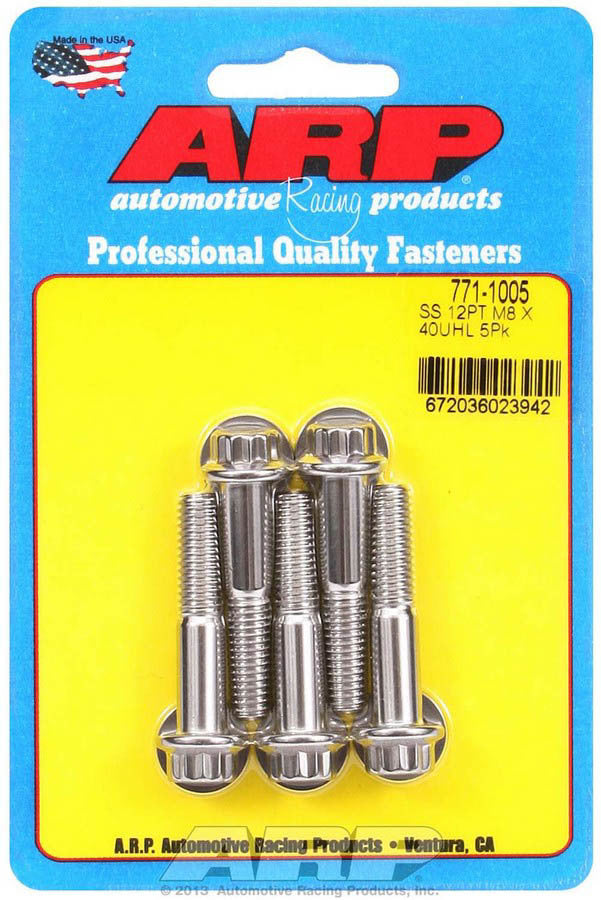 ARP S/S Bolt Kit - 12pt (5) 8mm x 1.25 x 40 771-1005