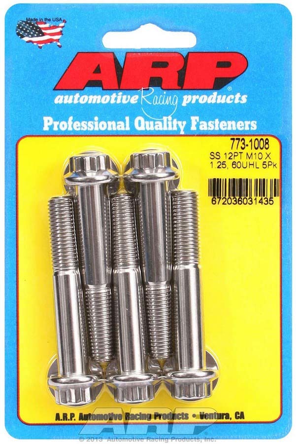 ARP Bolt Kit - SS 12pt 5pk 10mm x 1.25 x 60mm 773-1008