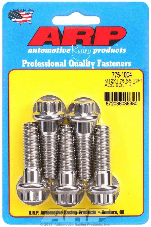ARP S/S Bolt Kit - 12pt (5) 12mm x 1.75 x 40mm 775-1004
