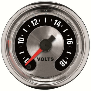 AutoMeter 2-1/16 American Muscle Voltmeter Gauge 8-18V