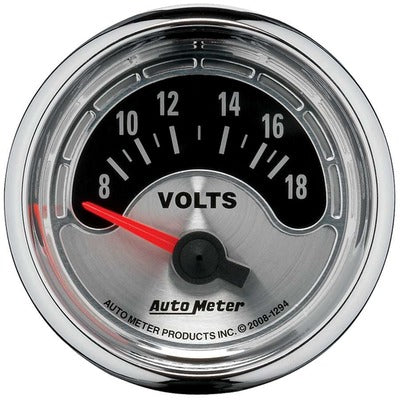 AutoMeter 2-1/16 American Muscle Voltmeter Gauge 8-18V