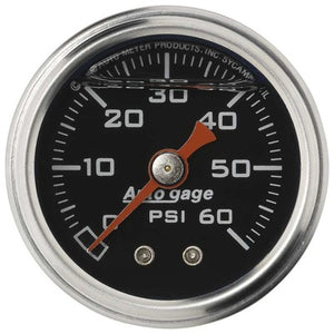 AutoMeter 1-1/2in Pressure Gauge - 0-60 psi - Black Face