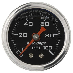 AutoMeter 1-1/2in Pressure Gauge - 0-100 psi - Black Face