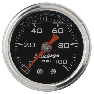 AutoMeter 1-1/2in Pressure Gauge - 0-100 psi - Black Face