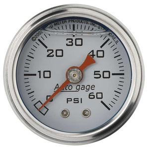 AutoMeter 1-1/2in Pressure Gauge 0-60 psi - White