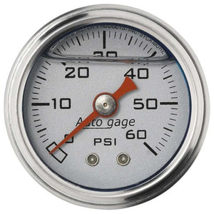 AutoMeter 1-1/2in Pressure Gauge - 0-60 psi - Silver Face