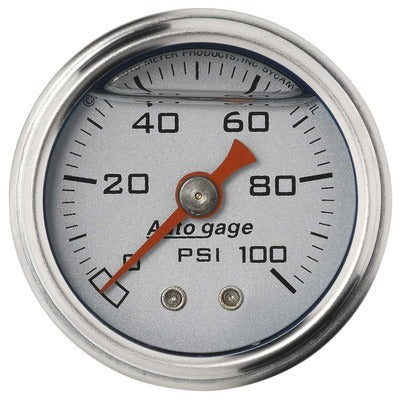 AutoMeter 1-1/2in Pressure Gauge - 0-100 psi - Silver Face