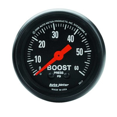 AutoMeter 2-1/16in Z-Series Boost Gauge 0-60 psi