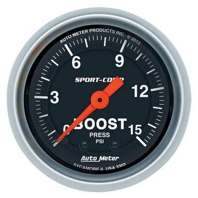 AutoMeter 2-1/16 S/C  Boost  Gauge 0-15 psi