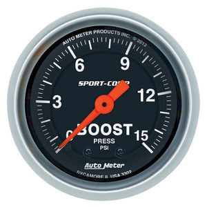 AutoMeter 2-1/16 S/C  Boost  Gauge 0-15 psi