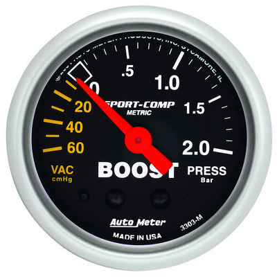 AutoMeter 2-1/16in Sport-Comp Boost/Vacuum Gauge