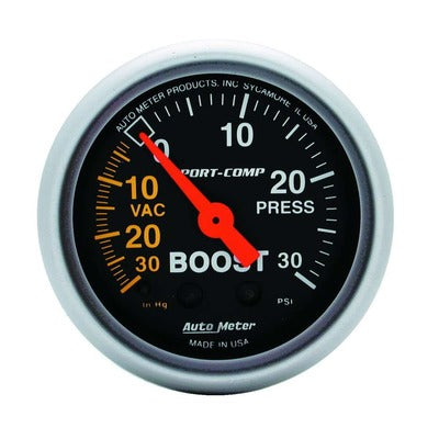 AutoMeter Sport-Comp Boost Gauge 30