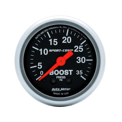 AutoMeter 2-1/16in Sport-Comp 0-35 psi Boost Gauge