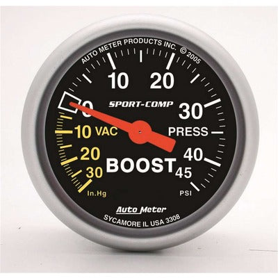 AutoMeter 2-1/16in Sport-Comp Boost/Vacuum Gauge