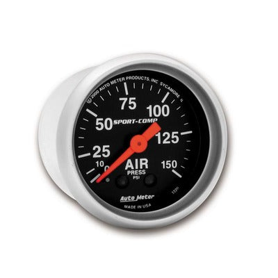 AutoMeter 2-1/16in Sport-Comp Air Pressure Gauge 0-150 psi