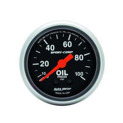 AutoMeter 2-1/16 Mini Sport-Comp Oil Pressure Gauge 0-100 psi