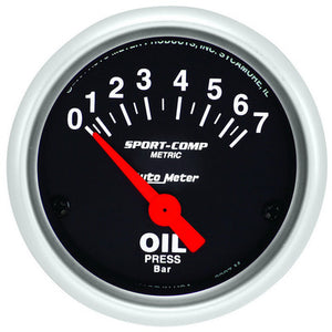 AutoMeter 2-1/16 Mini S/C Oil Pressure Gauge - Metric