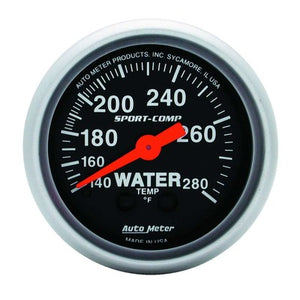 AutoMeter 2-1/16 Mini Sport-Comp Water Temp Gauge 140-280 Degrees