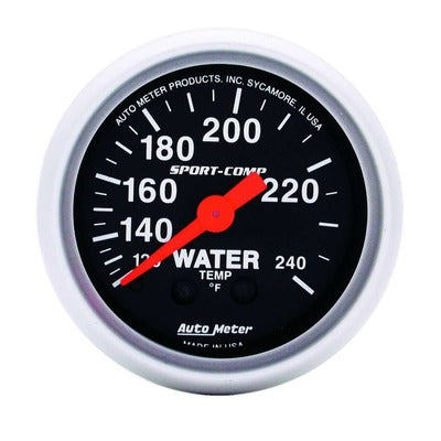 AutoMeter 2-1/16 Mini Sport-Comp Water Temp Gauge 120-240 Degrees