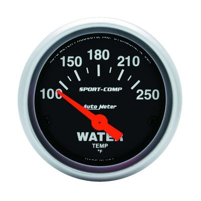 AutoMeter 2-1/16 Mini Sport-Comp Water Temp Gauge 100-250 Degrees