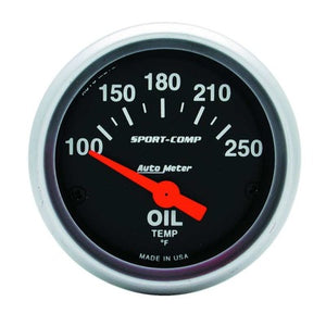 AutoMeter 2-1/16 Mini Sport-Comp Oil Temp Gauge 140-280 Degrees