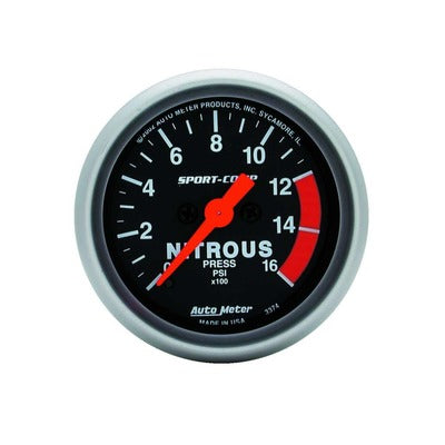 AutoMeter 2-1/16in Sport-Comp Nitrous Pressure Gauge 0-1600 psi