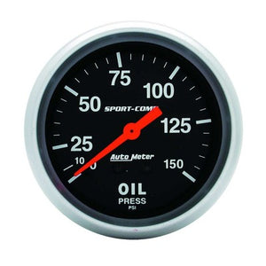 AutoMeter Sport-Comp 2 5/8" Oil Pressure Gauge 0-150 psi Mechanical