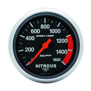 AutoMeter 2-5/8" S/C Nitrous Pressure Gauge 0-1600 psi