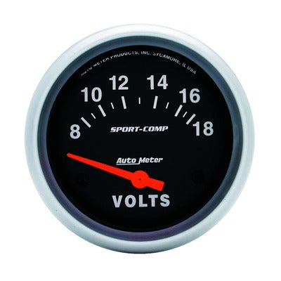 AutoMeter 8-18V Sport-Comp Voltmeter