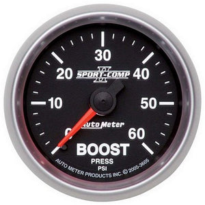 AutoMeter 2-1/16in Sport-Comp II Boost Gauge 0-60 psi