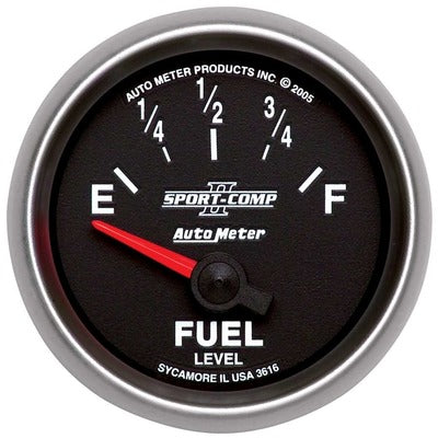 AutoMeter 2-1/16in Sport-Comp II Fuel Level Gauge 240-33 ohms