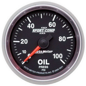 AutoMeter 2-1/16in Sport-Comp II Oil Pressure Gauge 0-100 psi