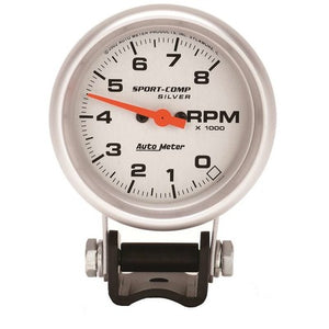 AutoMeter Sport-Comp 2 5/8" Silver Tach 8000 RPM