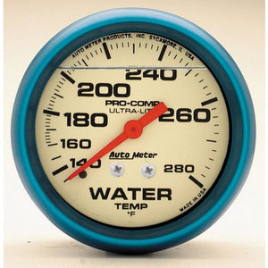 AutoMeter 2-5/8" Ultra-Nite Water Temp Gauge 140-280 Degrees