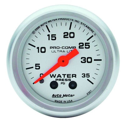 AutoMeter 2-1/16in Ultra-Lite Water Pressure Gauge 0-35 psi