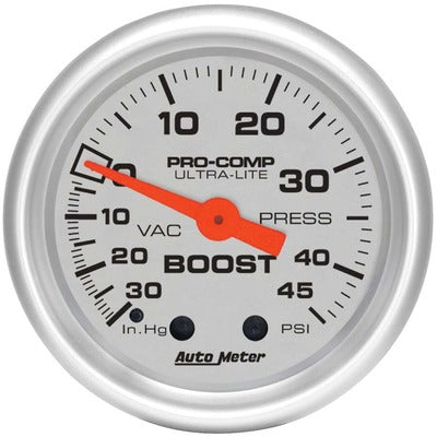 AutoMeter 2-1/16in Ultra-Lite Boost/Vacuum Gauge 30/45