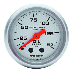 AutoMeter 2-1/16" Oil Pressure Gauge Ultra-Lite 0-150 psi