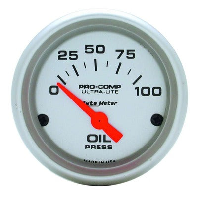 AutoMeter 2-1/16in Ultra-Lite Oil Pressure Gauge 0-100 psi