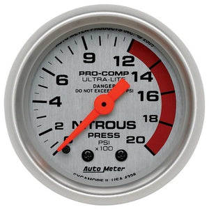 AutoMeter 2-1/16in Ultra-Lite NOS Pressure Gauge 0-2000 psi