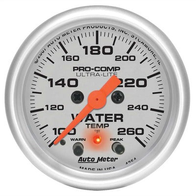 AutoMeter 2-1/16in Ultra-Lite Water Temp Gauge w/Peak & Warning