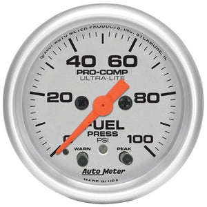 AutoMeter 2-1/16 U/L Fuel Pressure Gauge 0-100 psi