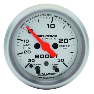 AutoMeter 2-1/16in Ultra-Lite Boost/Vacuum Gauge 30in/15 psi