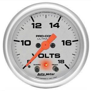 AutoMeter 2-1/16in Ultra-Lite Volt Gauge w/Peak & Warning