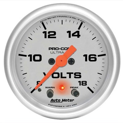 AutoMeter 2-1/16in Ultra-Lite Volt Gauge w/Peak & Warning