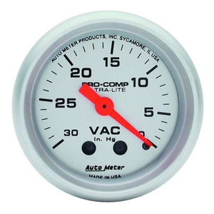 AutoMeter Vacuum Gauge 30" HG Ultra-Lite