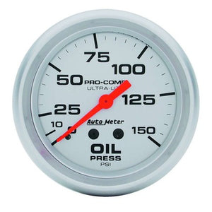 AutoMeter 2-5/8" Oil Pressure Gauge Ultra-Lite 0-150 psi 