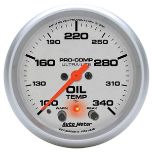 AutoMeter 2-5/8" U/L Oil Temp Gauge w/Peak & Warning