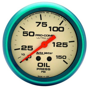 AutoMeter 2-5/8" Ultra-Nite Oil Pressure Gauge 0-150 psi